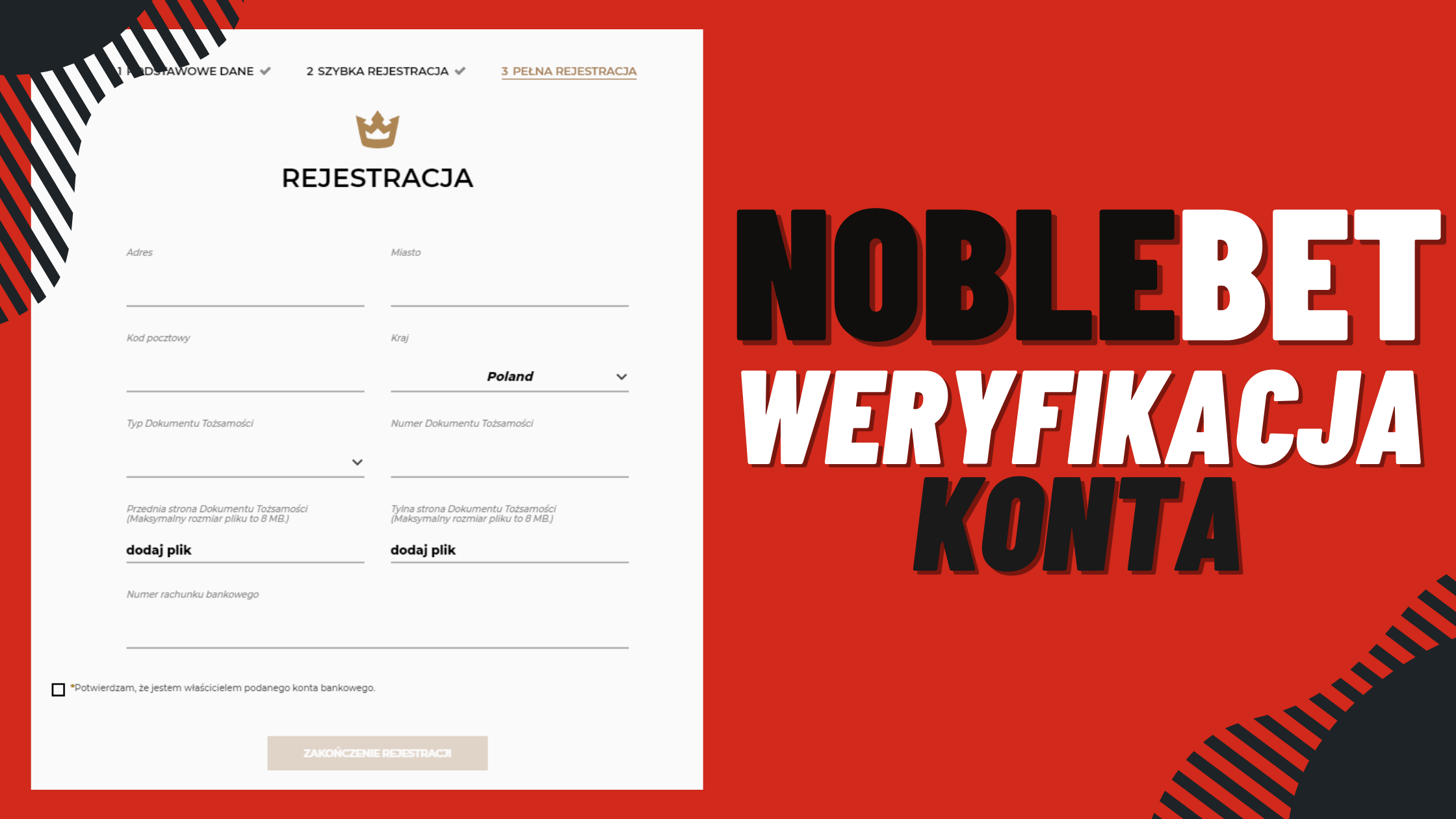 Legalny bukmacher Noblebet weryfikacja konta