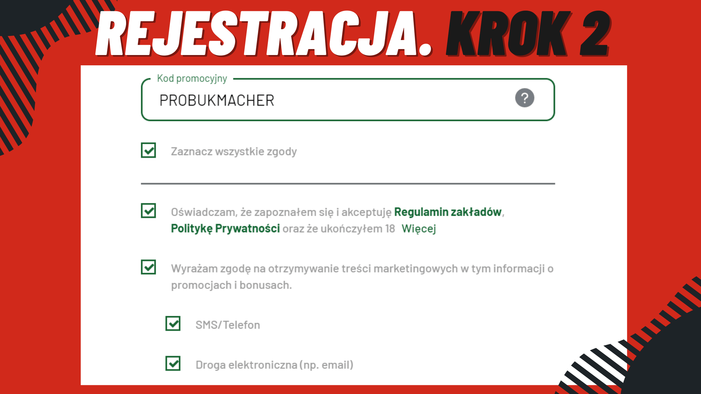 Legalny polski bukmacher TotalBet rejestracja - krok 2