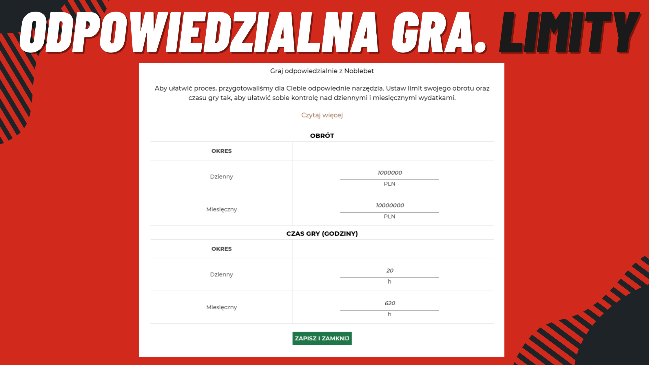 Legalny bukmacher Noblebet odpowiedzialna gra