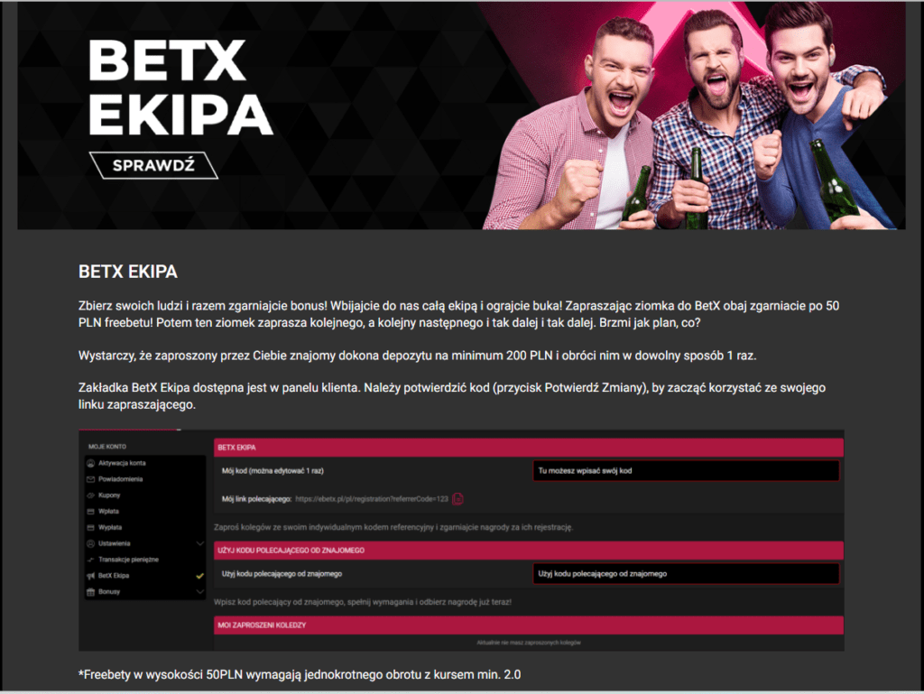 promocja BetX Ekipa