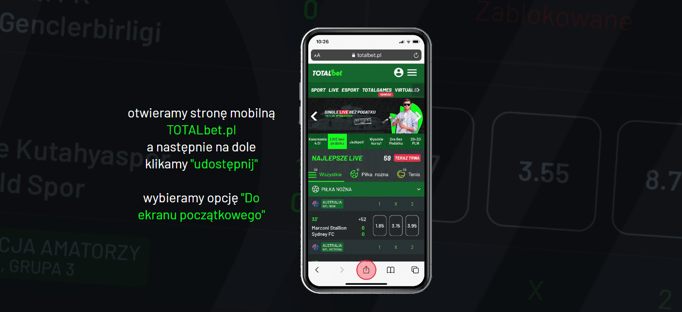 Legalny bukmacher TotalBet jak pobrać aplikację na IOS?